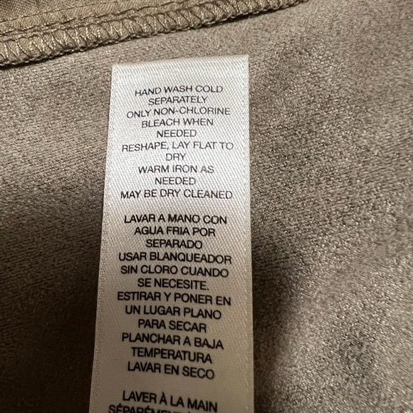 Chico’s Faux Suede Fringe Jacket, Countess Taupe, Size 1 (M-8). - Picture 8 of 8